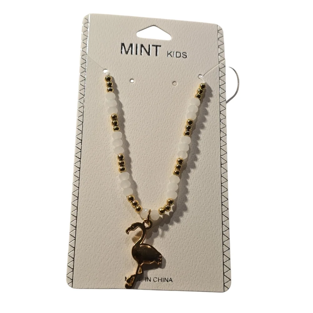 Kids Beaded Flamingo Pendant Necklace Or Bracelet | ASSORTED COLORS - Picture 7 of 11